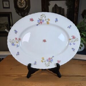 Vintage Myott Son & Co Staffordshire England 12.5" Floral Serving Platter